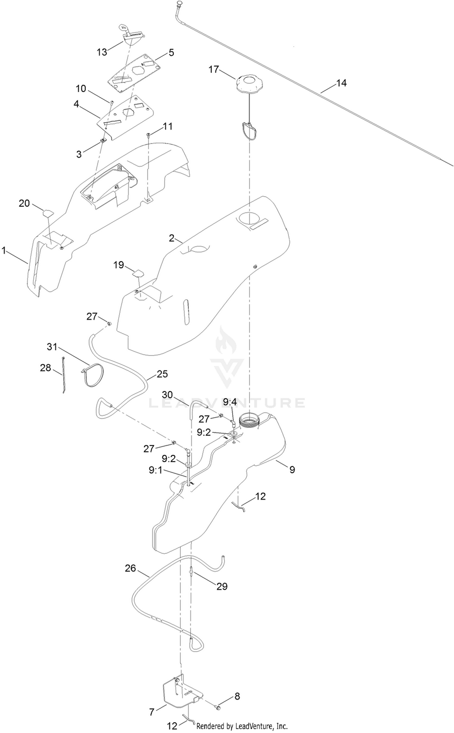 Body Styling and Fuel Tank Assembly