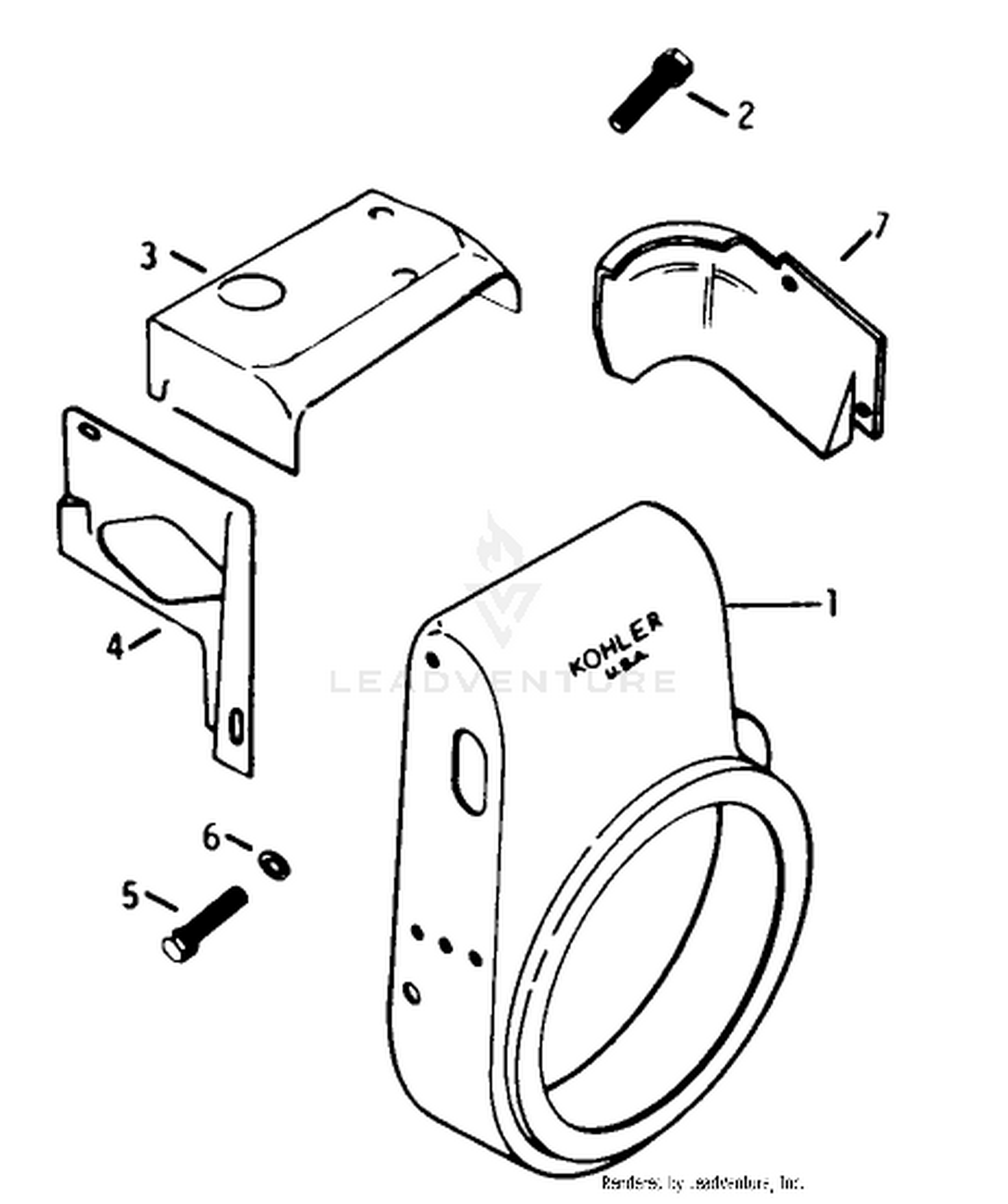 Baffles  Shroud-Engine Assembly-Kohler Model K-321s Spec. No. 60407