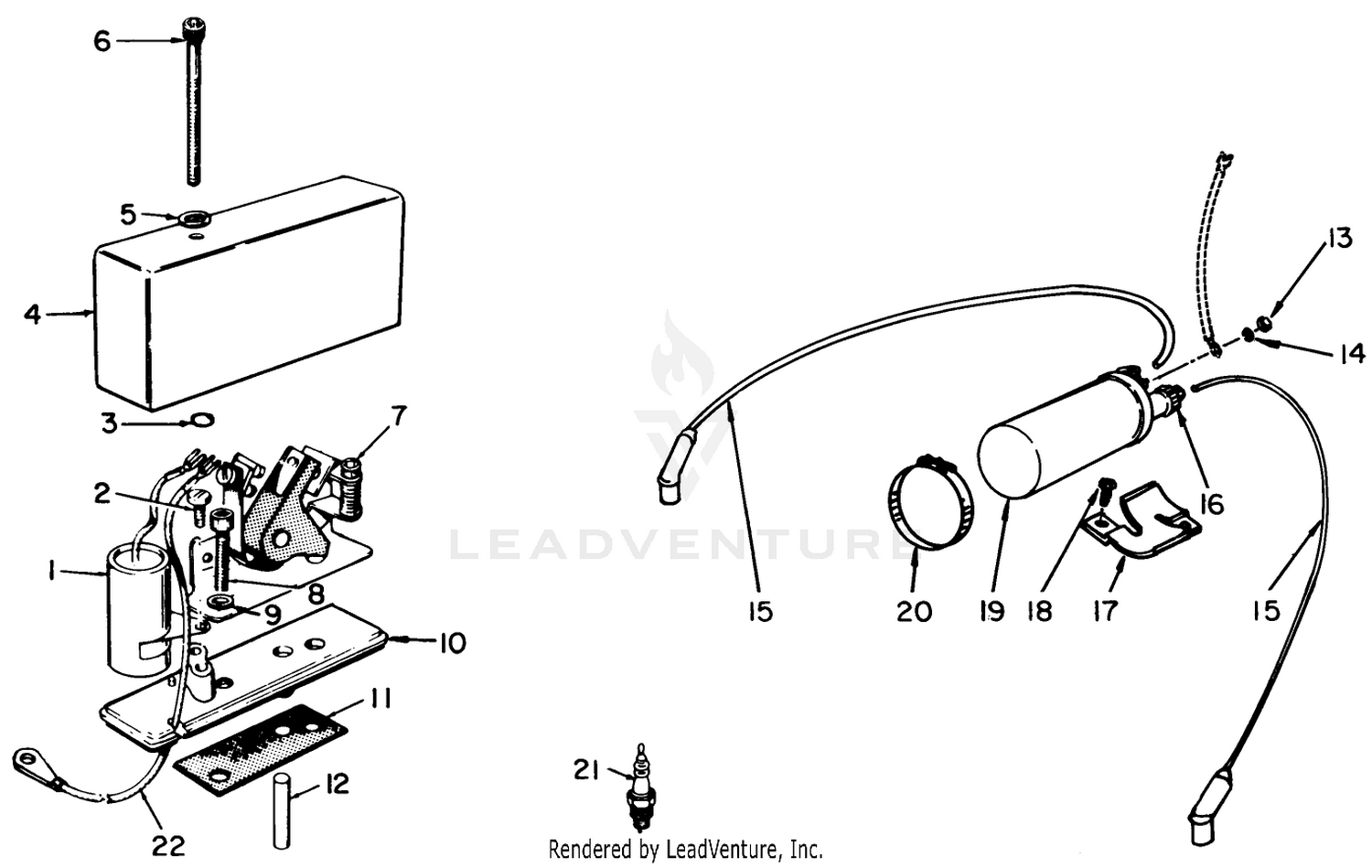 Engine, Onan Model No. B48g-Ga020 Type No. 4051c Ignition System