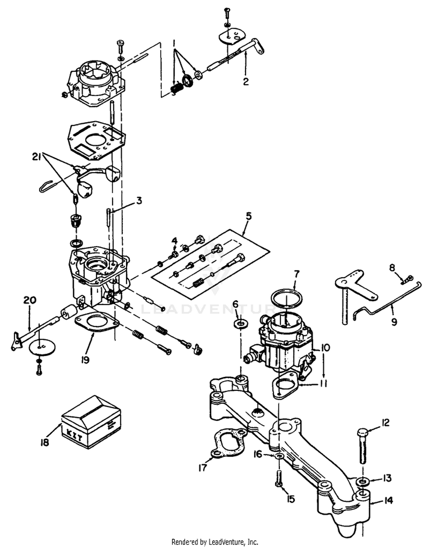 Carburetor  Fuel System-Engine, Onan Model No. P220g, Type No. 1/10808c