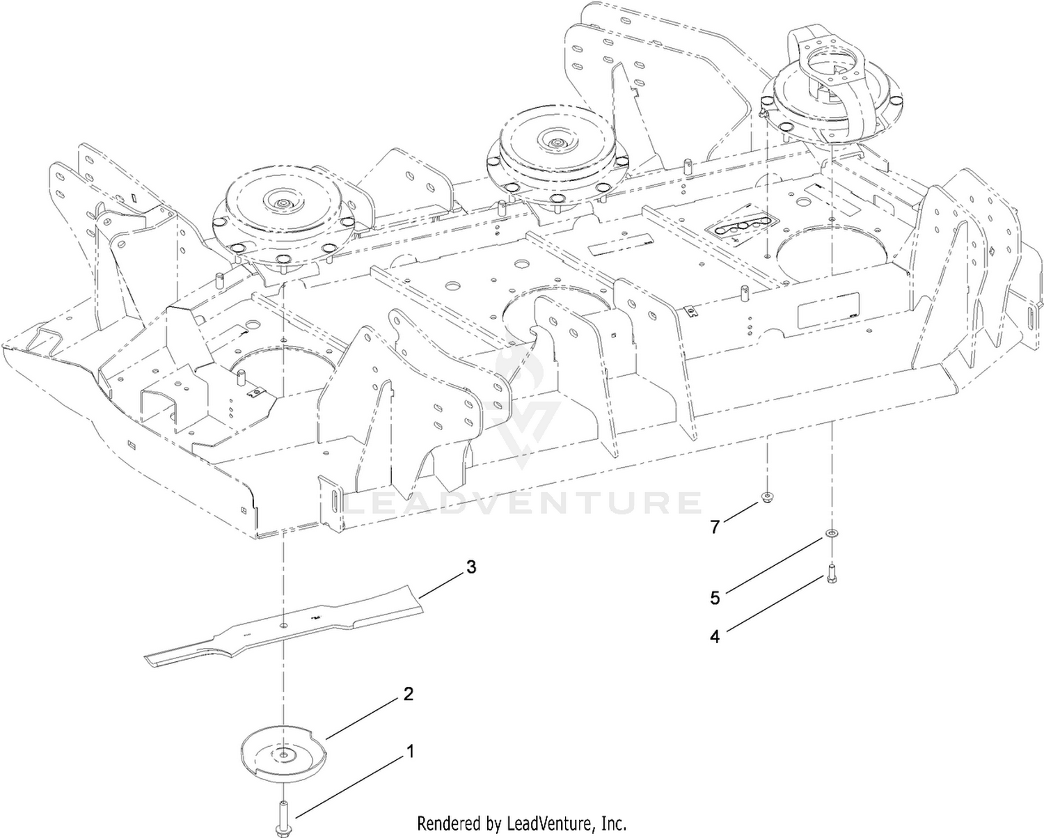 Left Deck  Spindle and Blade Assembly