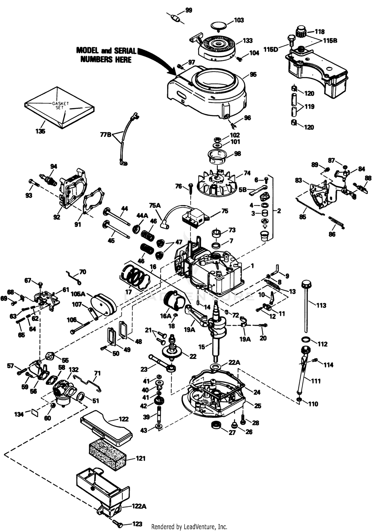 Engine Model No. Tvs105-53112f