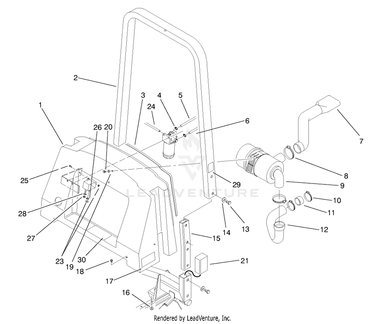 Center Shroud and Air Cleaner Assembly