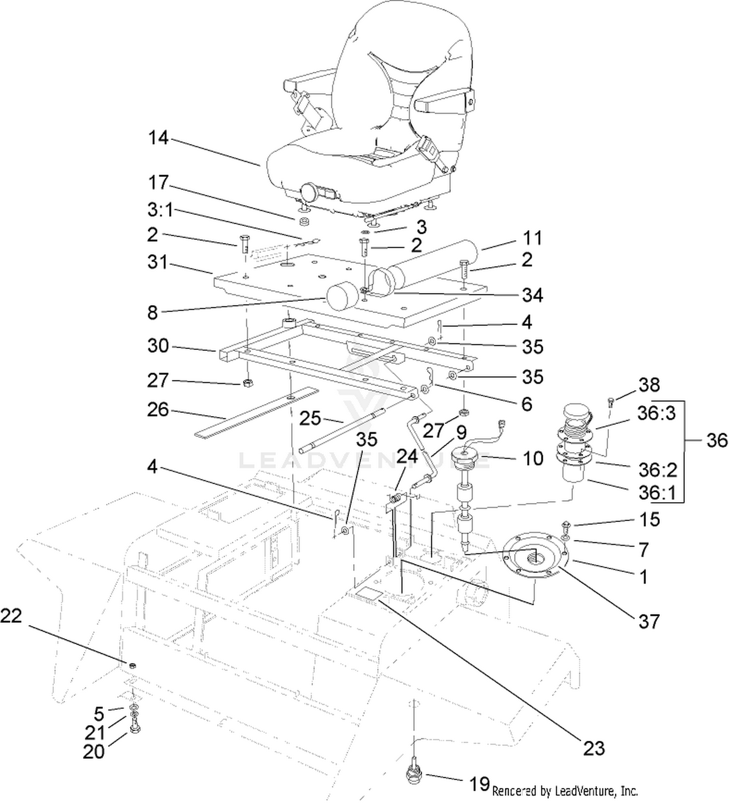 Seat Platform and Filler Cap Assembly