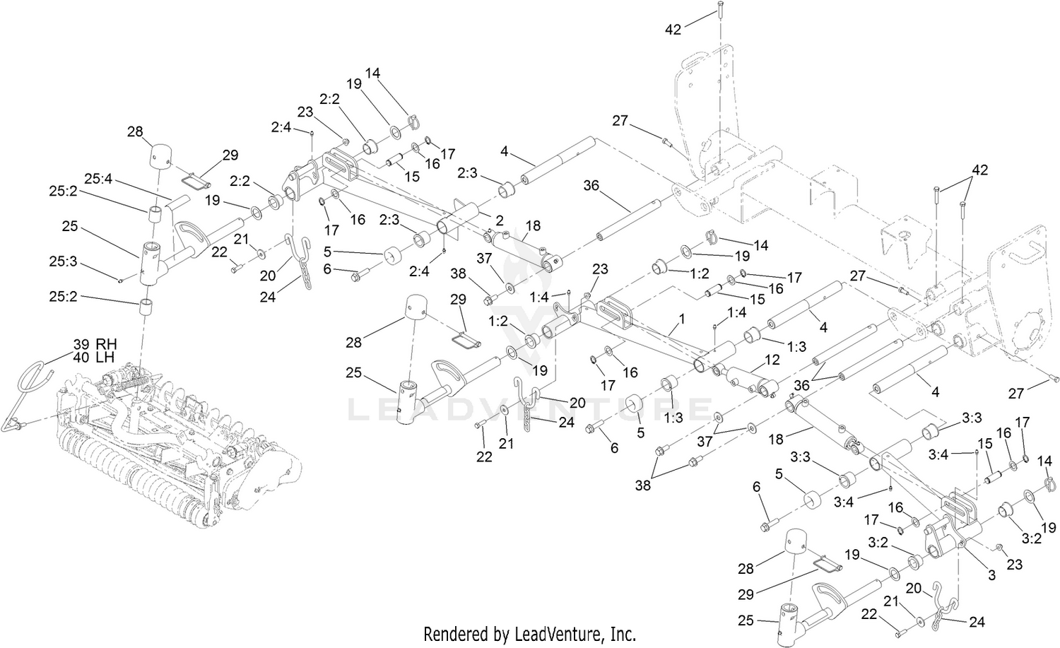 No. 1, No. 4 and No. 5 Lift Arm Assembly