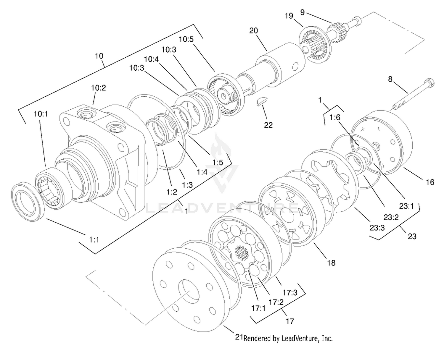 Hydraulic Wheel Motor Assembly No. 75-9990
