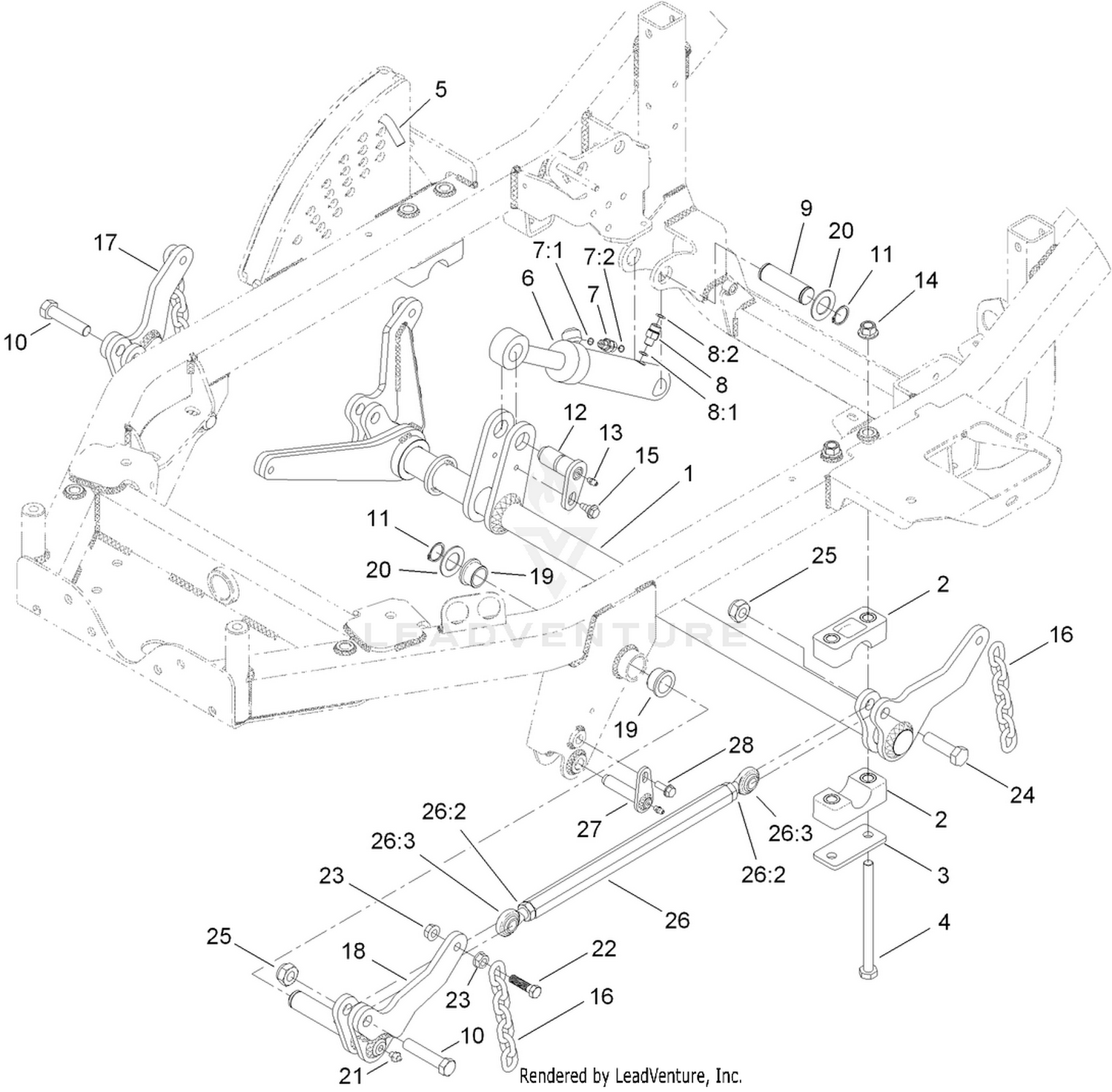 Lift Shaft and Linkage Assembly
