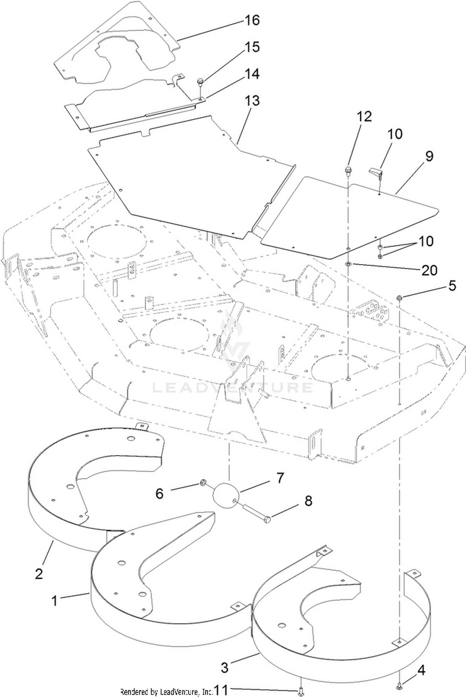 Front Cutting Chamber, Cover and Roller Assembly