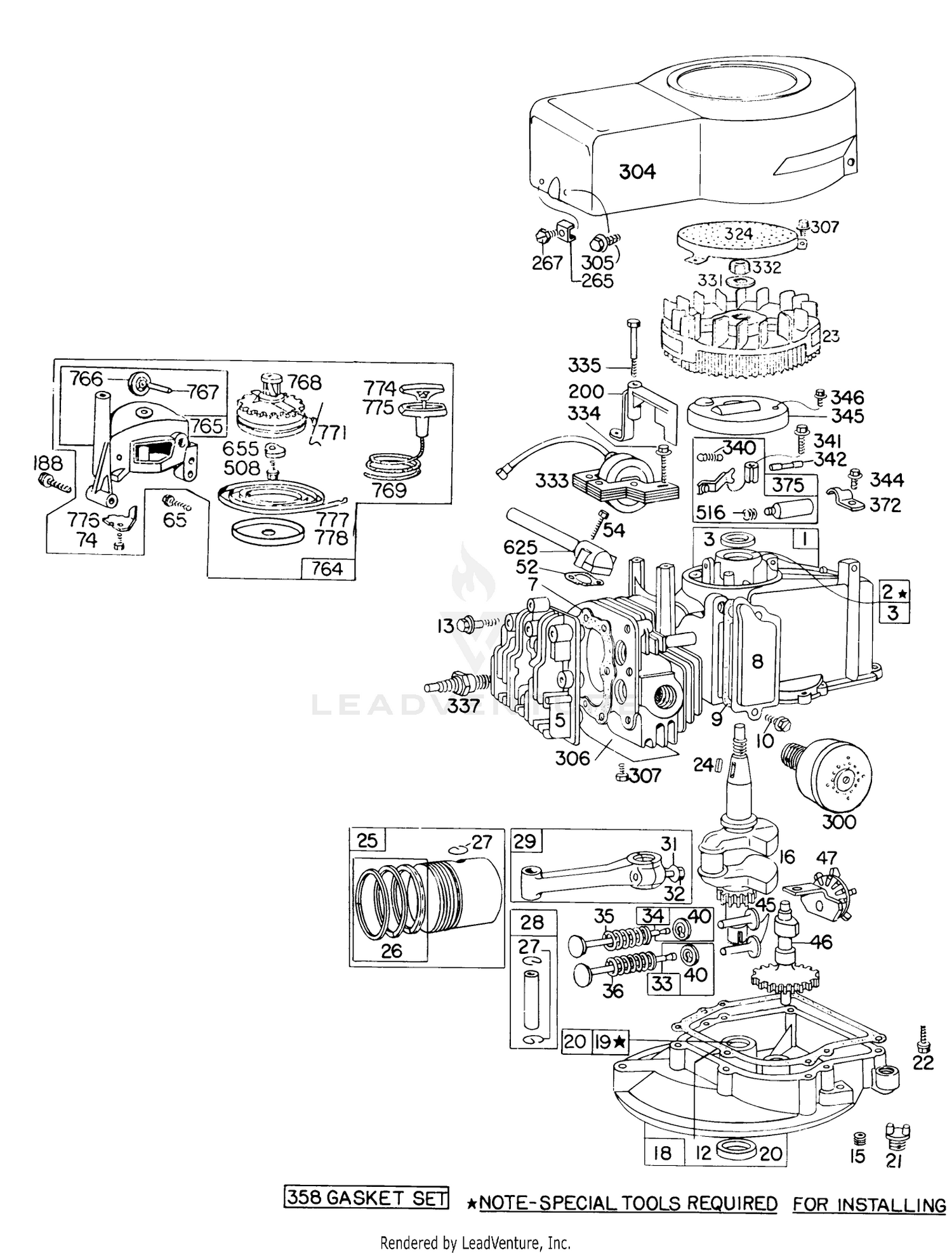 Engine Briggs  Stratton Model 92908-1756-01