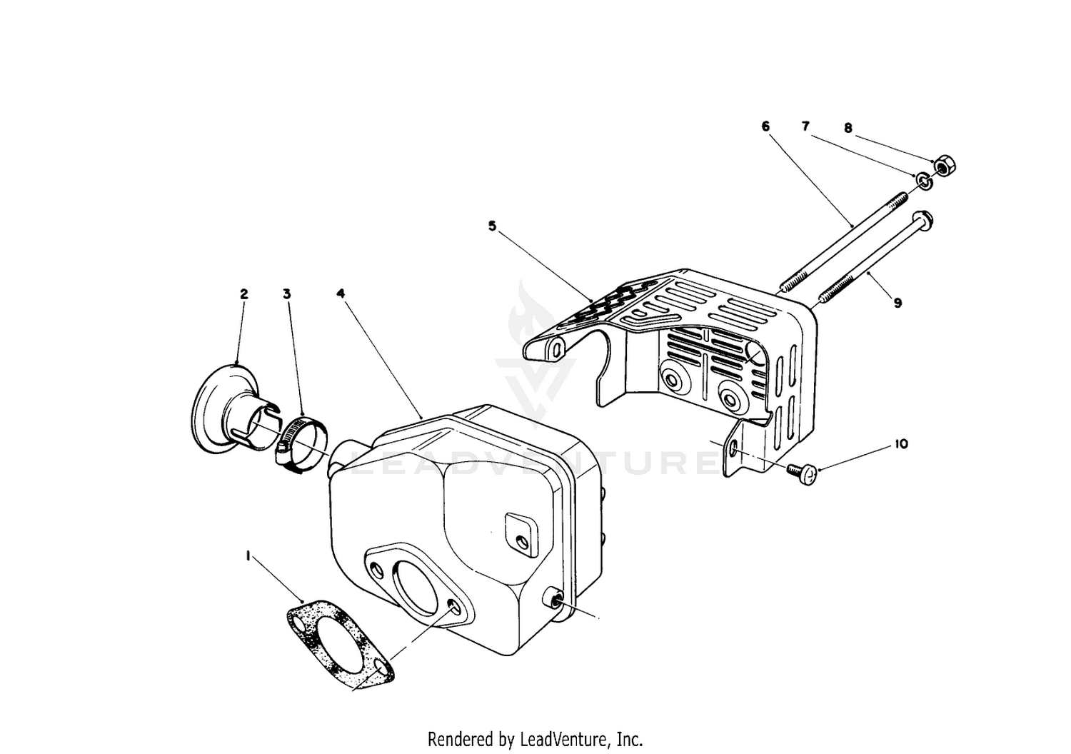 Muffler Assembly (engine Model No. 47pf5  47pg6)