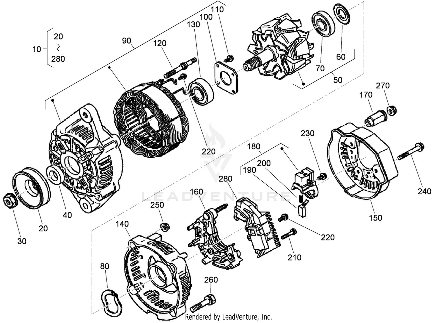Alternator Components Assembly
