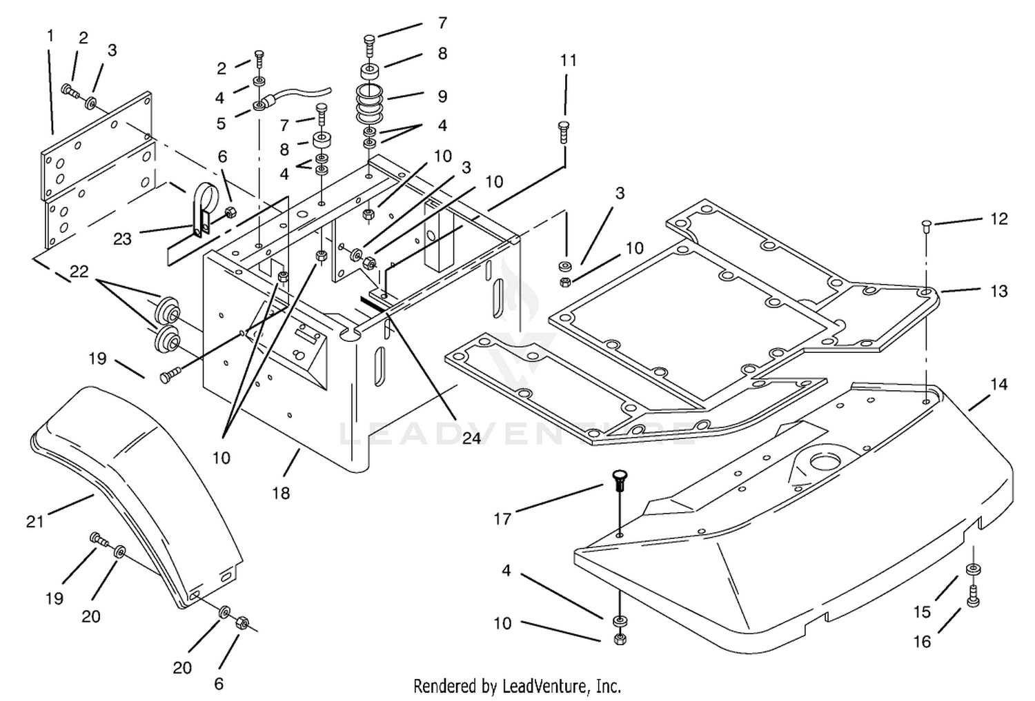 Fenders  Floor Pan Assembly