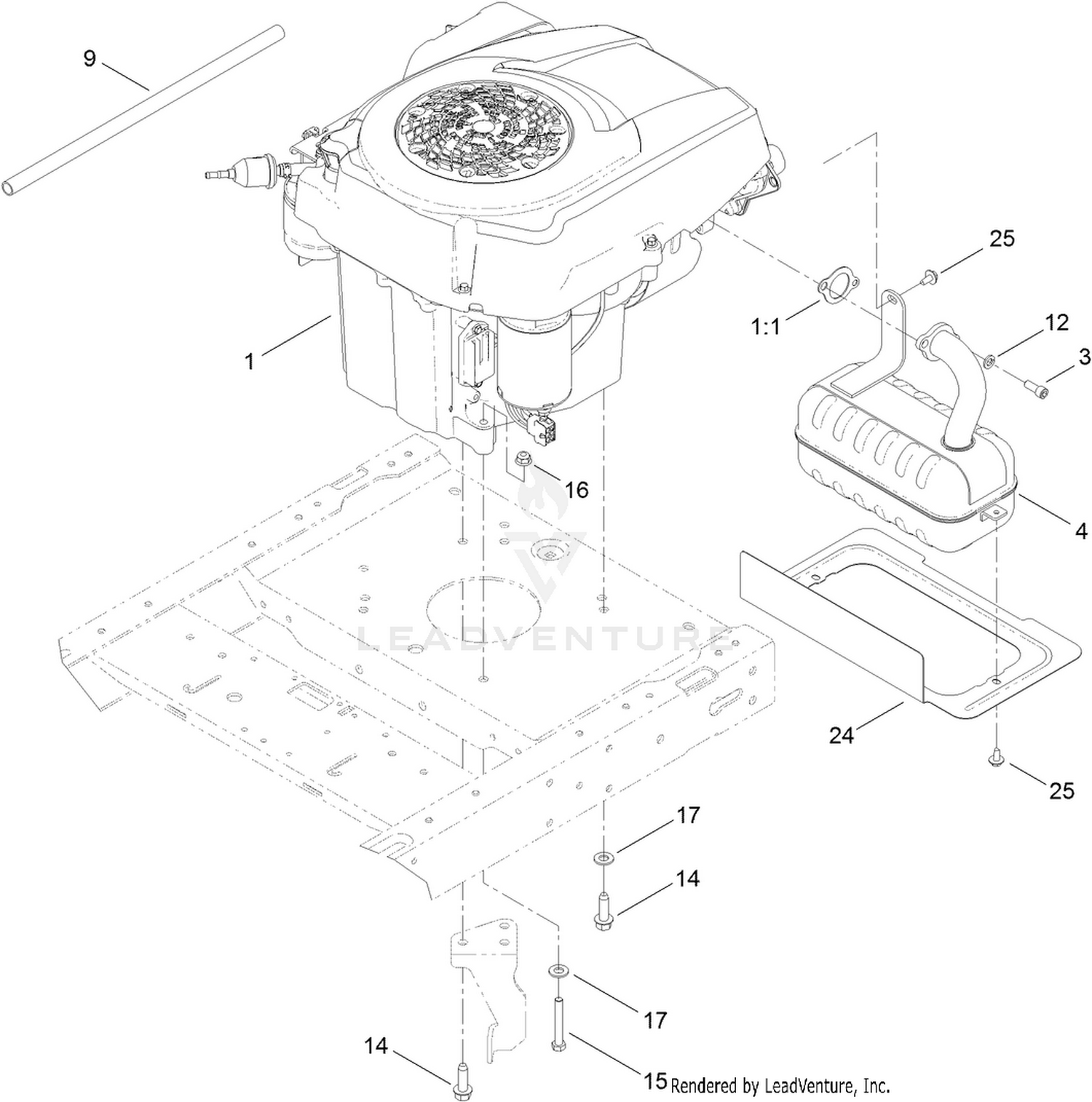 Engine and Exhaust Assembly