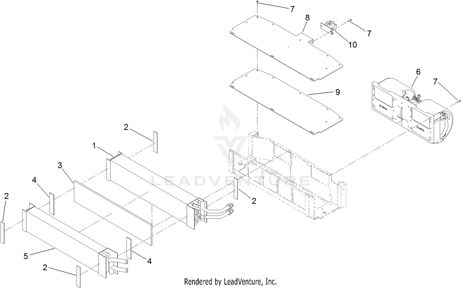 Blower Fan and Evaporator Core Assembly  For Cab Model Only