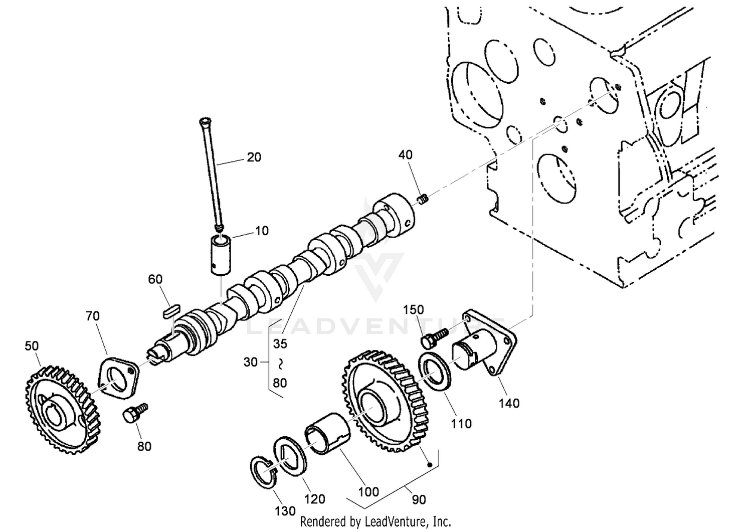 Camshaft and Idle Gear Shaft Assembly