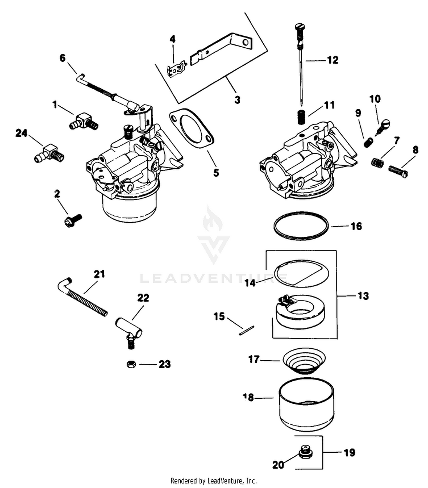Carburetor-Engine Kohler Model No. K321s Spec. No. 60434
