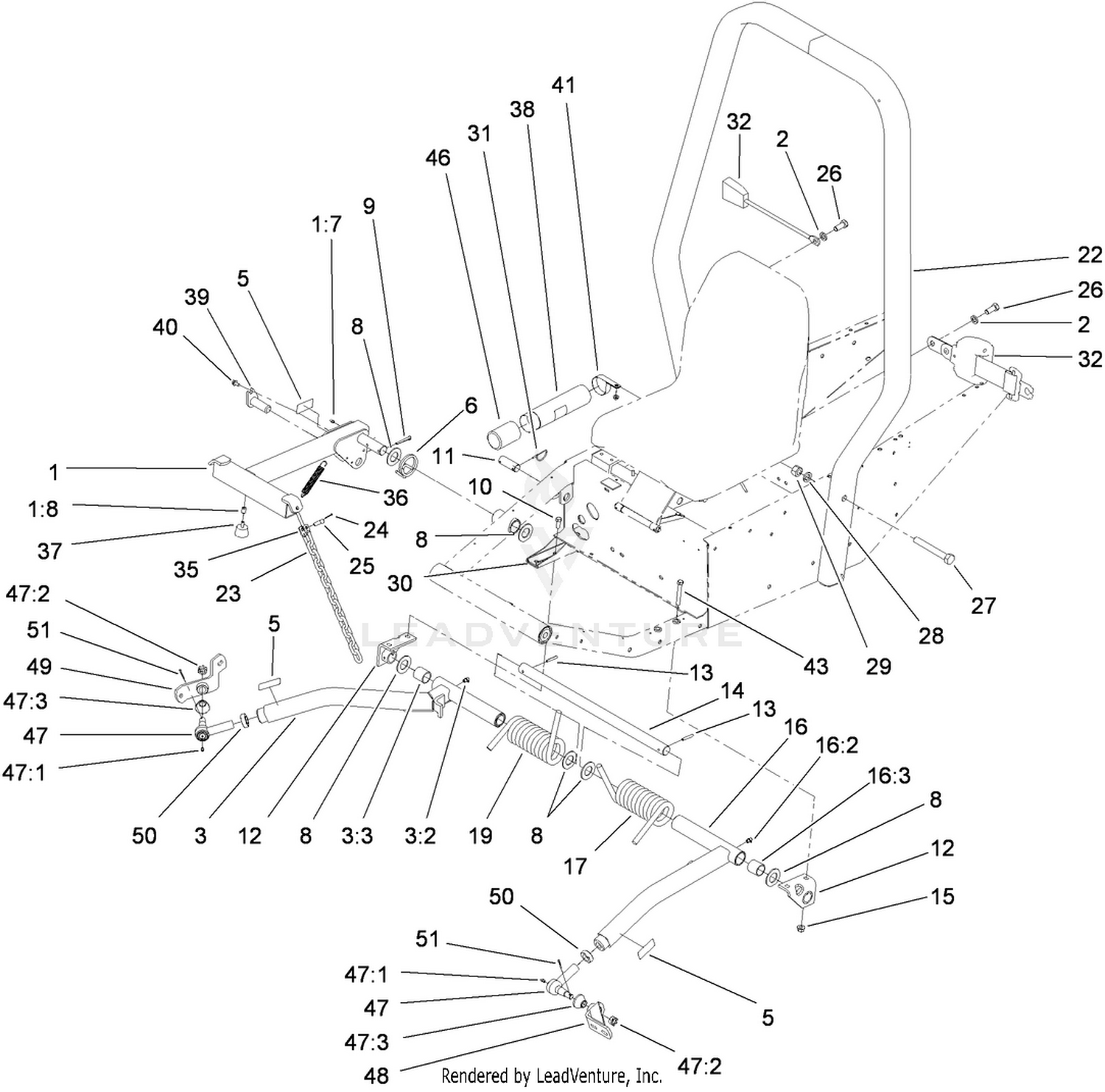 Push Arm and  Roll-Over Protection System Assembly