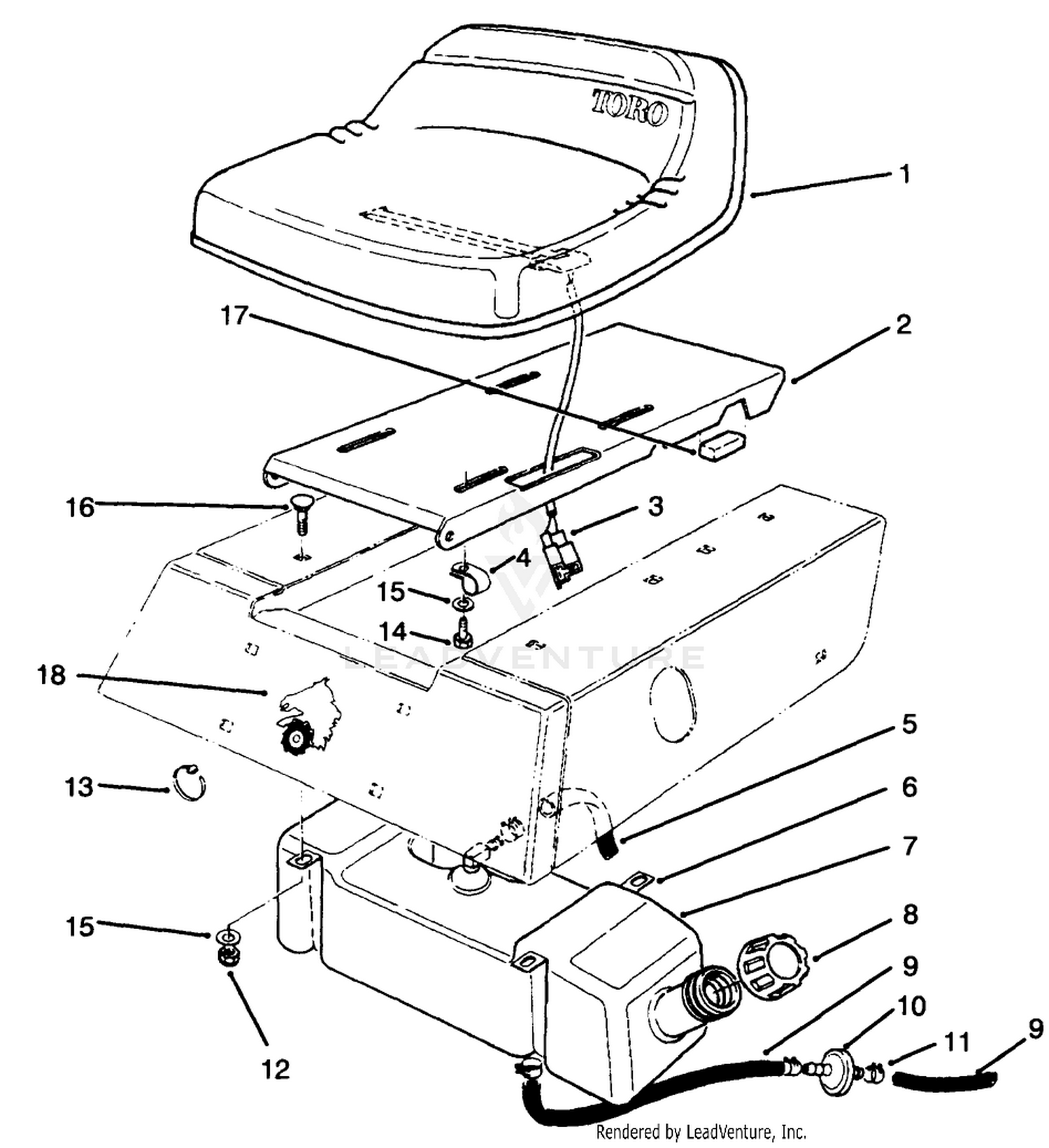 Seat  Gas Tank Assembly