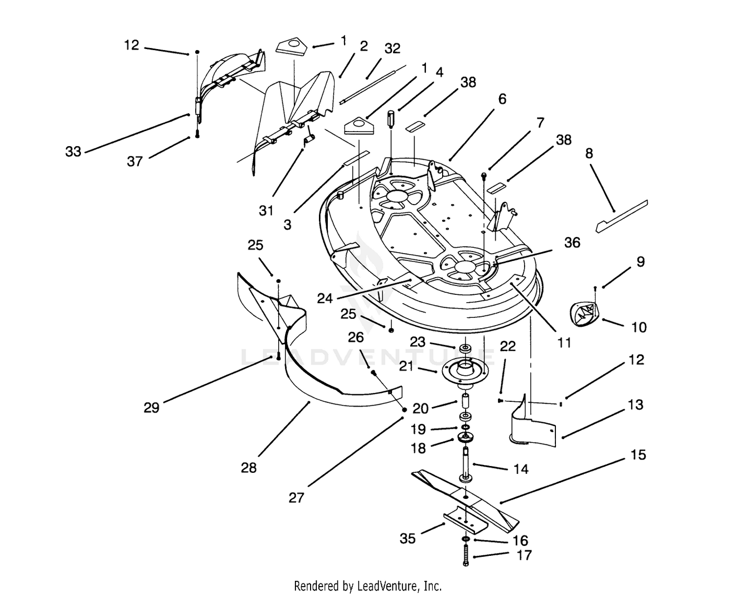 Housing  Spindle Assembly (38" Cutting Unit)