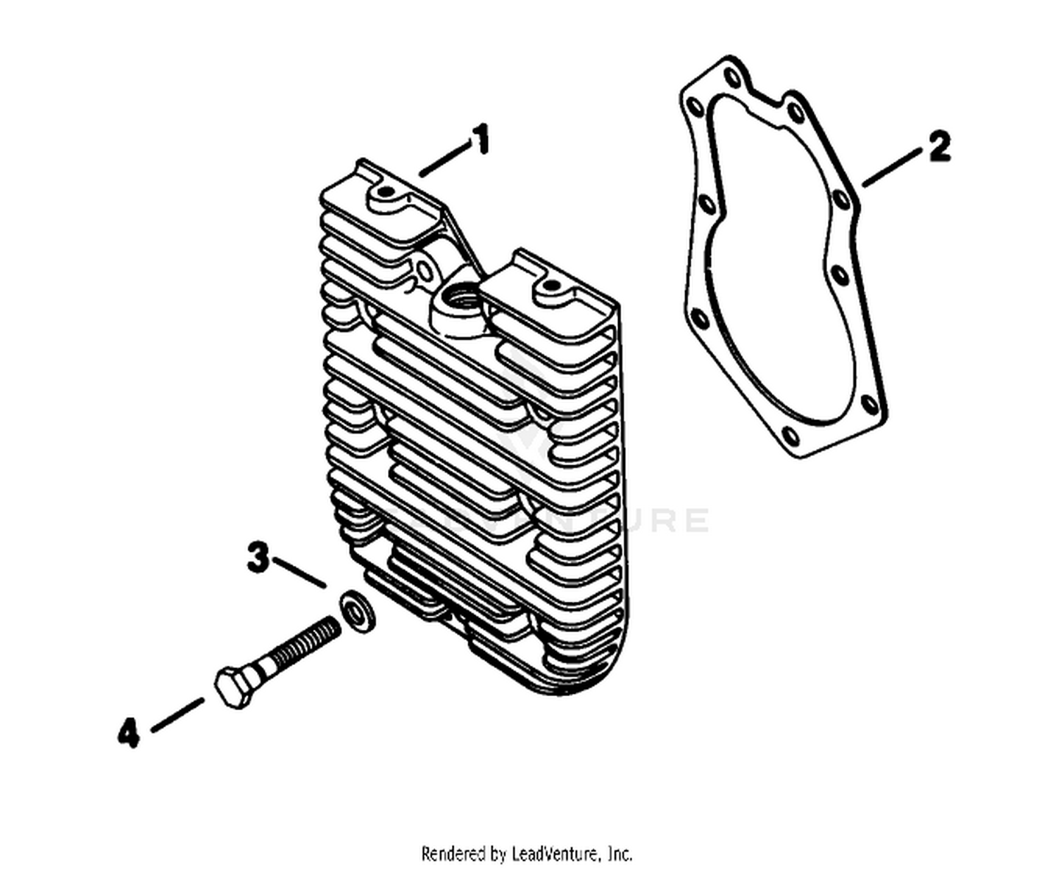 Cylinder Head-Engine Kohler Model No. Kt17qs Type No. 24324 (continued)