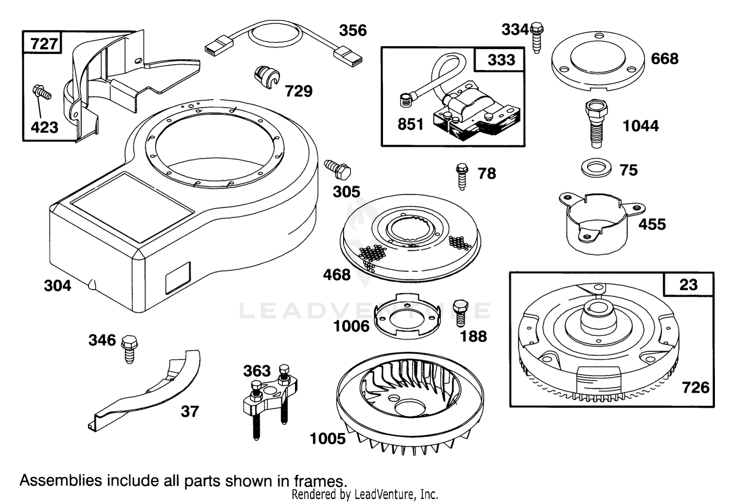 Engine Briggs  Stratton Model 283707-0156-01 6