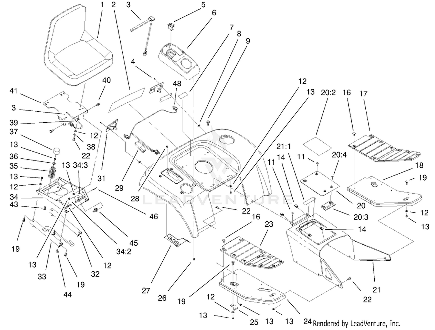 Fender, Footrest And Seat Assembly