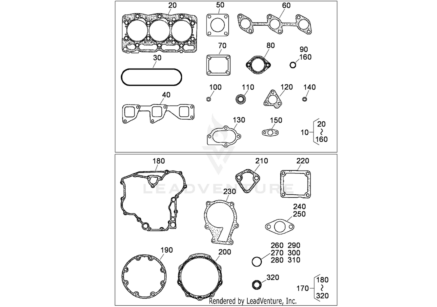 Upper and Lower Gasket Kits