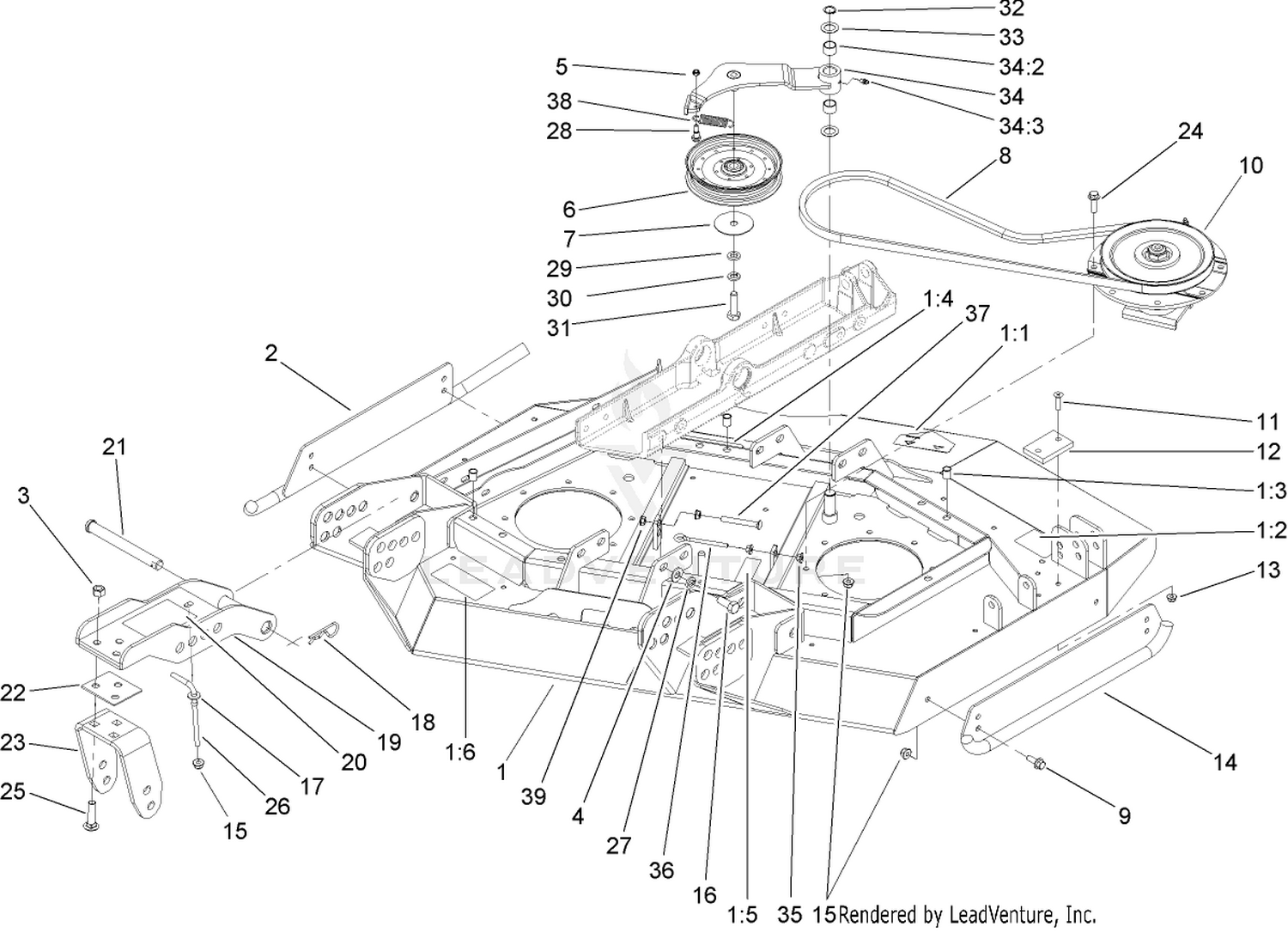 Right Hand Deck, Idler and Skid Assembly