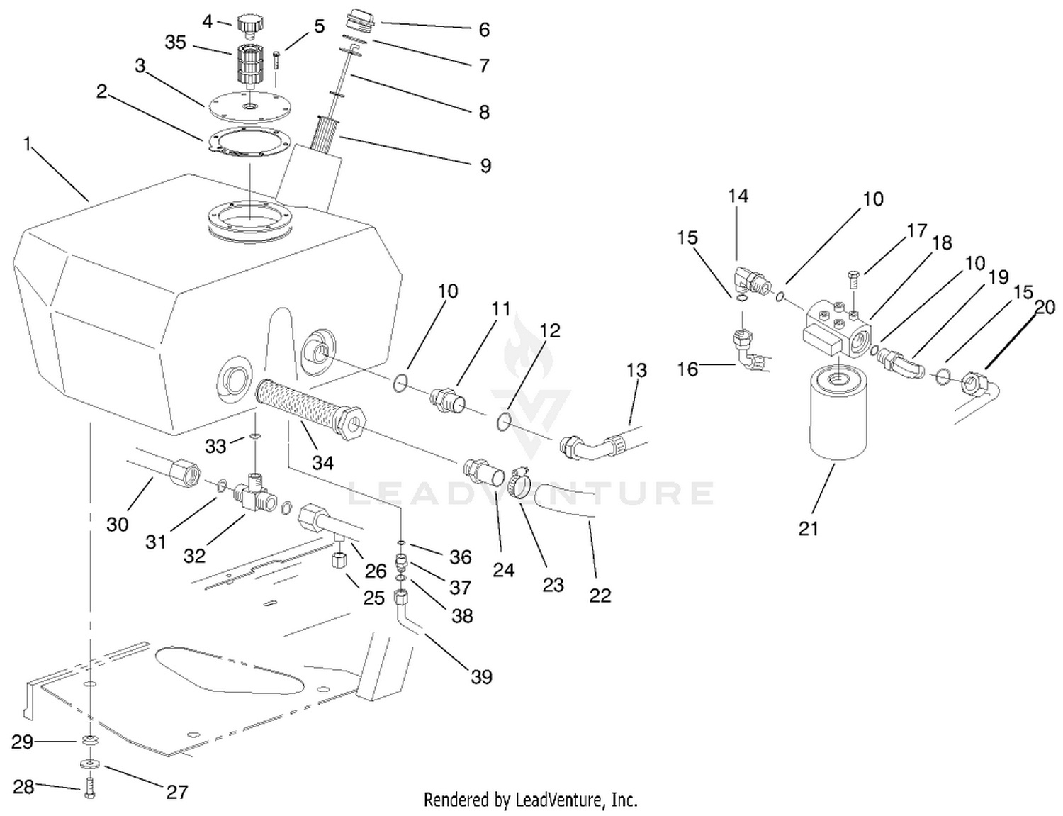 Hydraulic Filter  Reservoir Assembly
