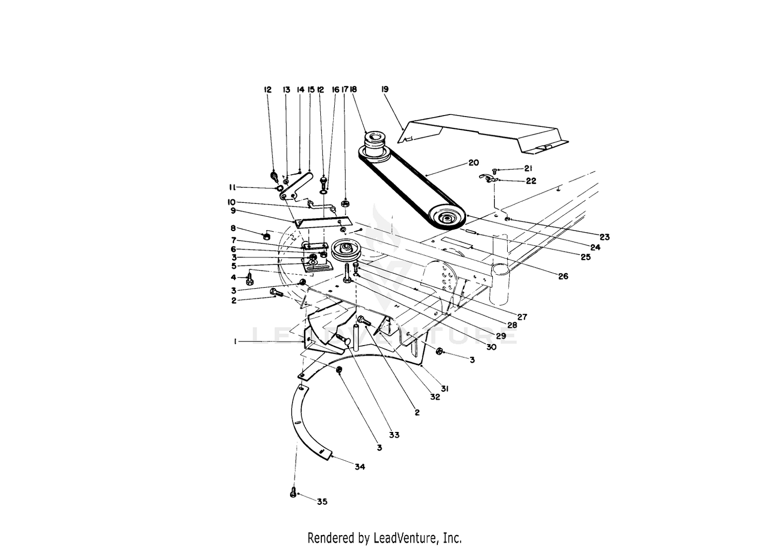 Idler Pulley  Deflector Assembly