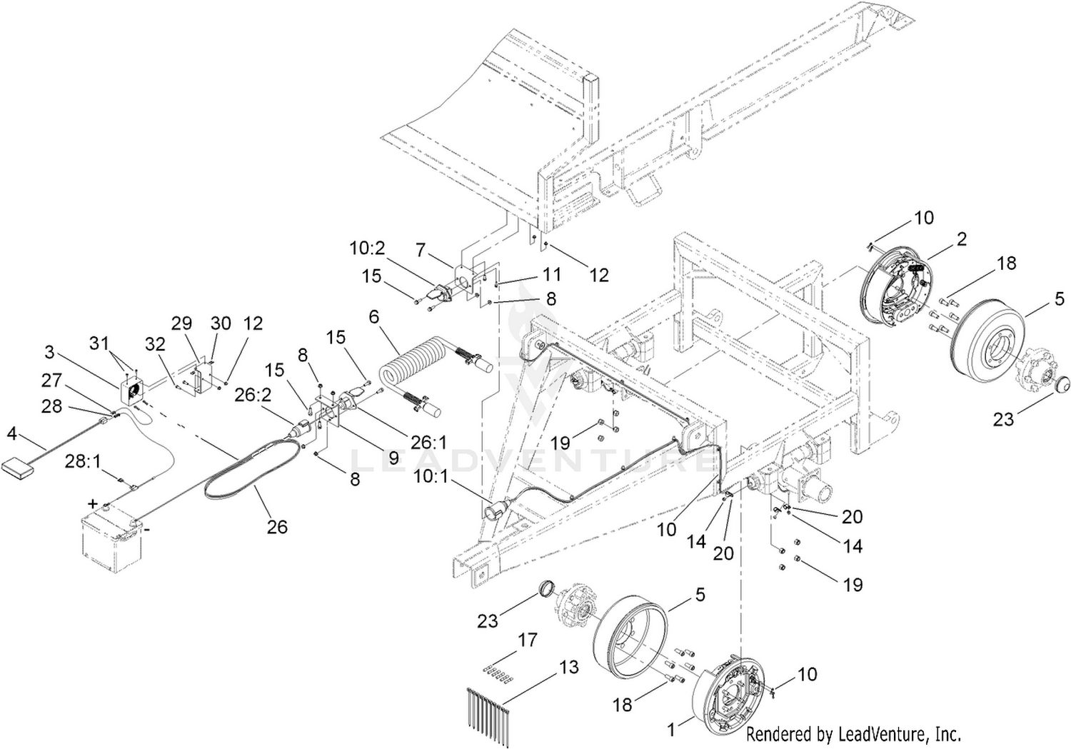 2 Wheel Brake Assembly