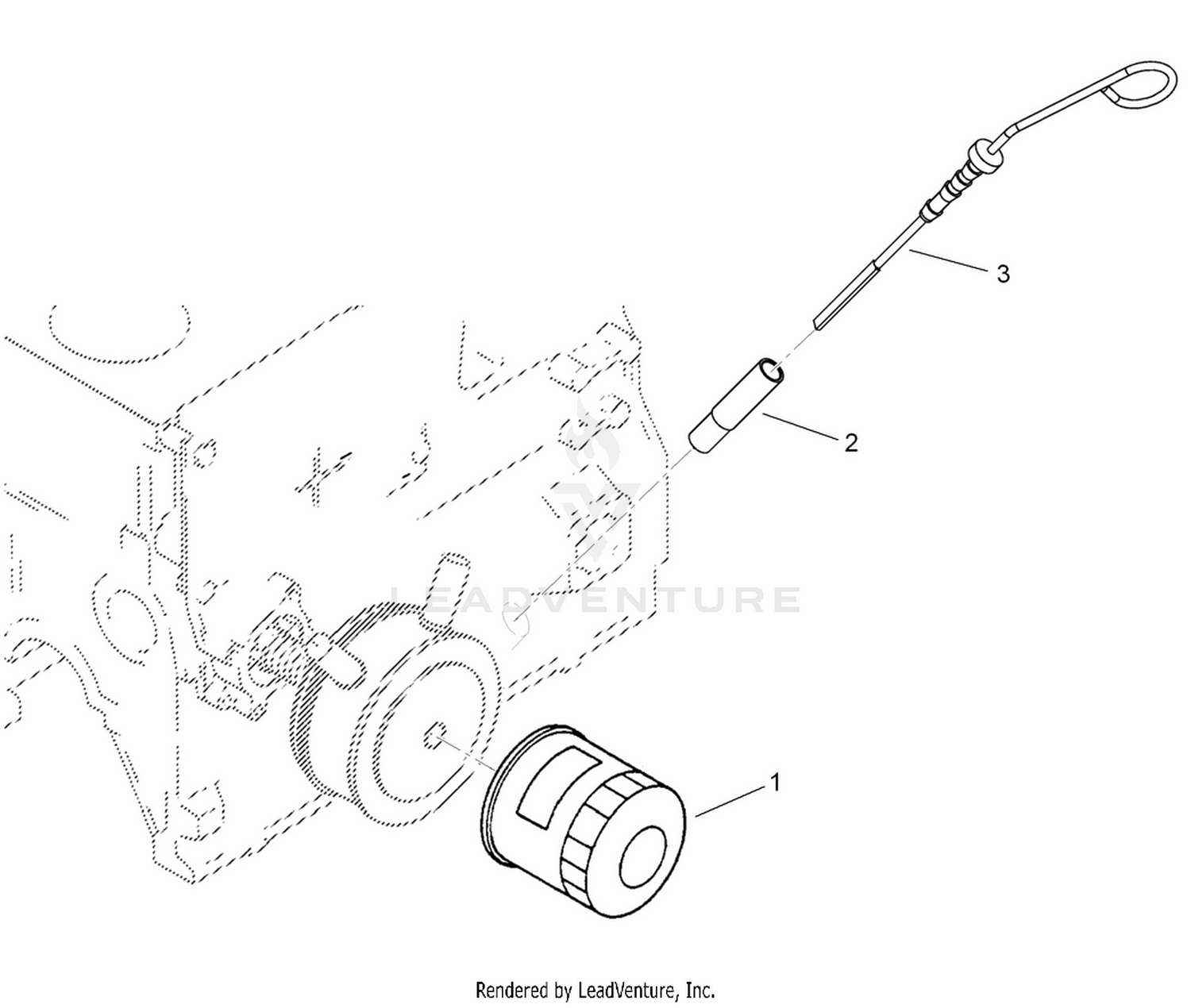 Engine Oil Filter and Dipstick Assembly