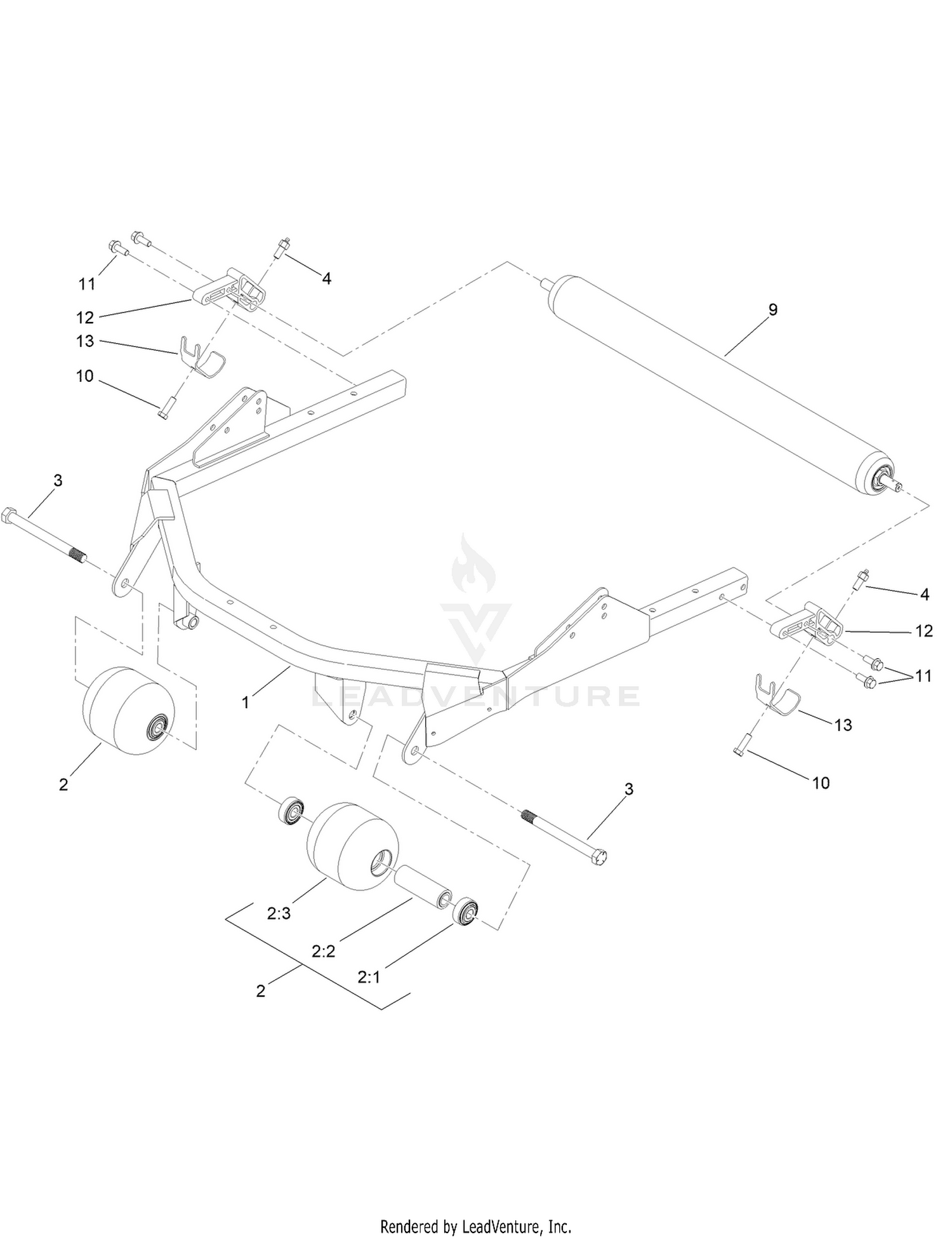 Roller and Carrier Frame Assembly
