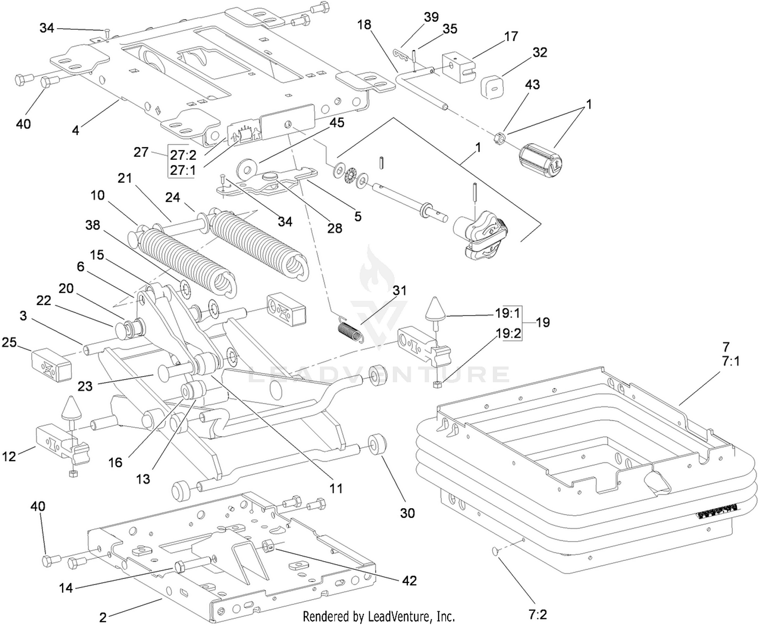 Mechanical Seat Suspension  Assembly No. 110-8851