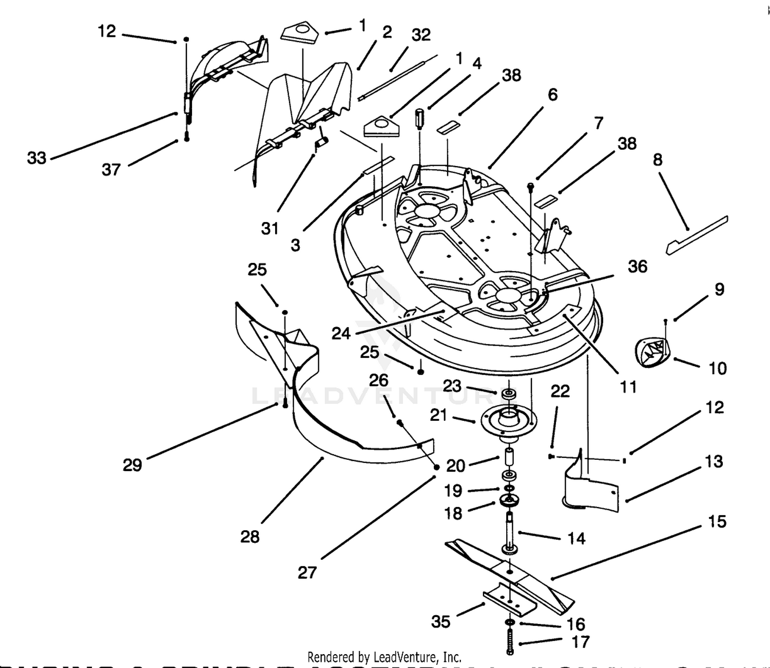 Housing  Spindle Assembly (38" Cutting Unit) (model No. 71184 Only)