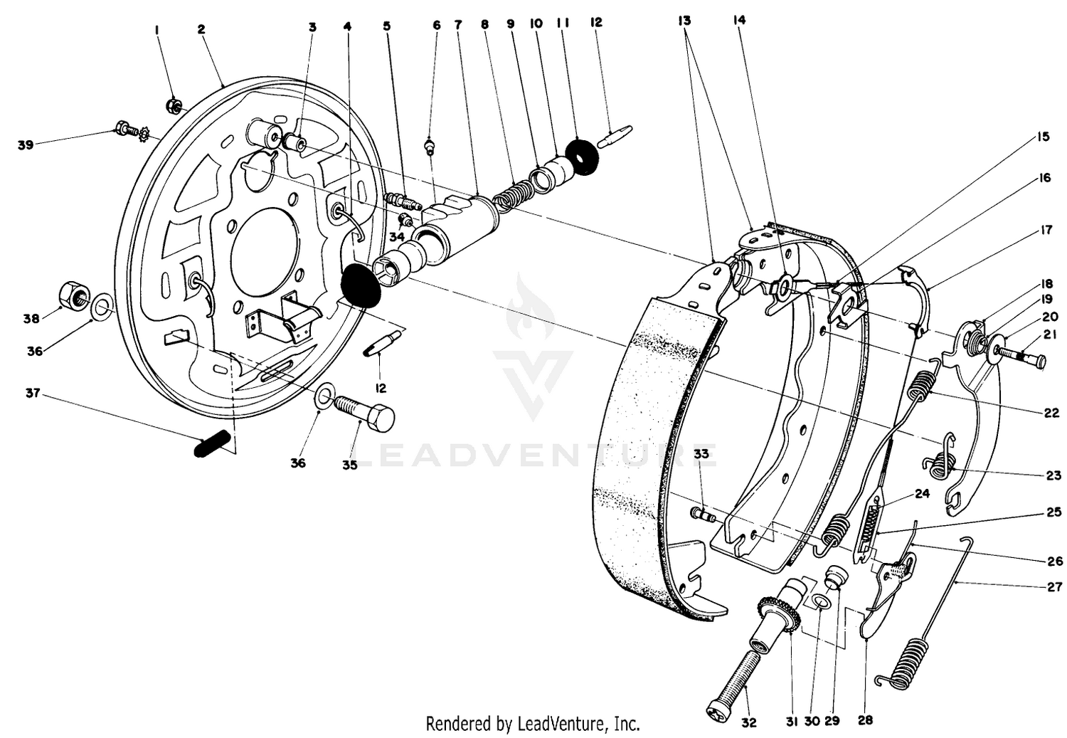 Rear Brake Assembly (37-1010 R.h.  37-1020 L.h.)