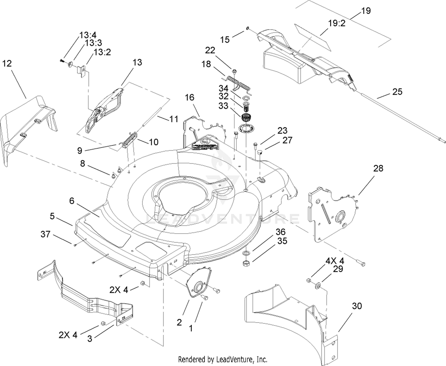 Deck, Side Chute and Rear Door Assembly