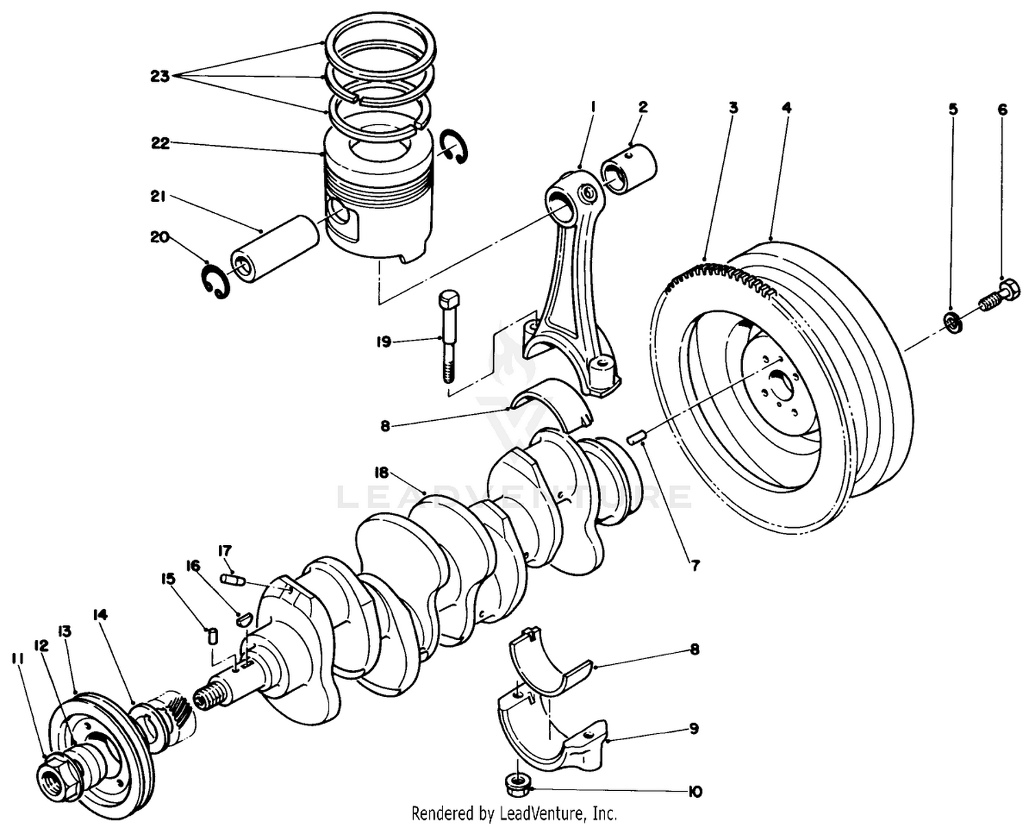 Piston, Connecting Rod, Crankshaft  Flywheel