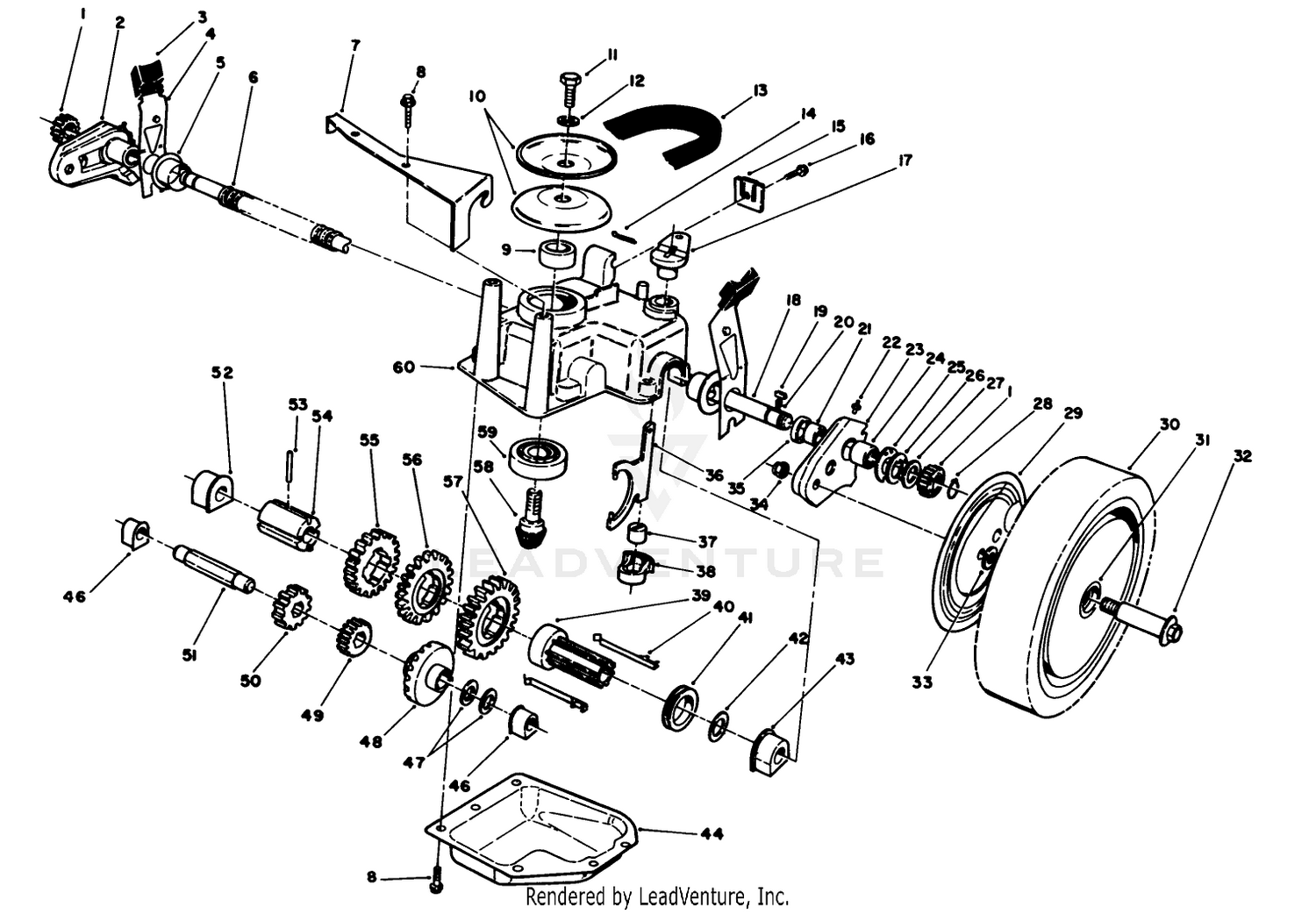 Gear Case Assembly (used On Units With Serial No. 8000001 Thru 8049999)