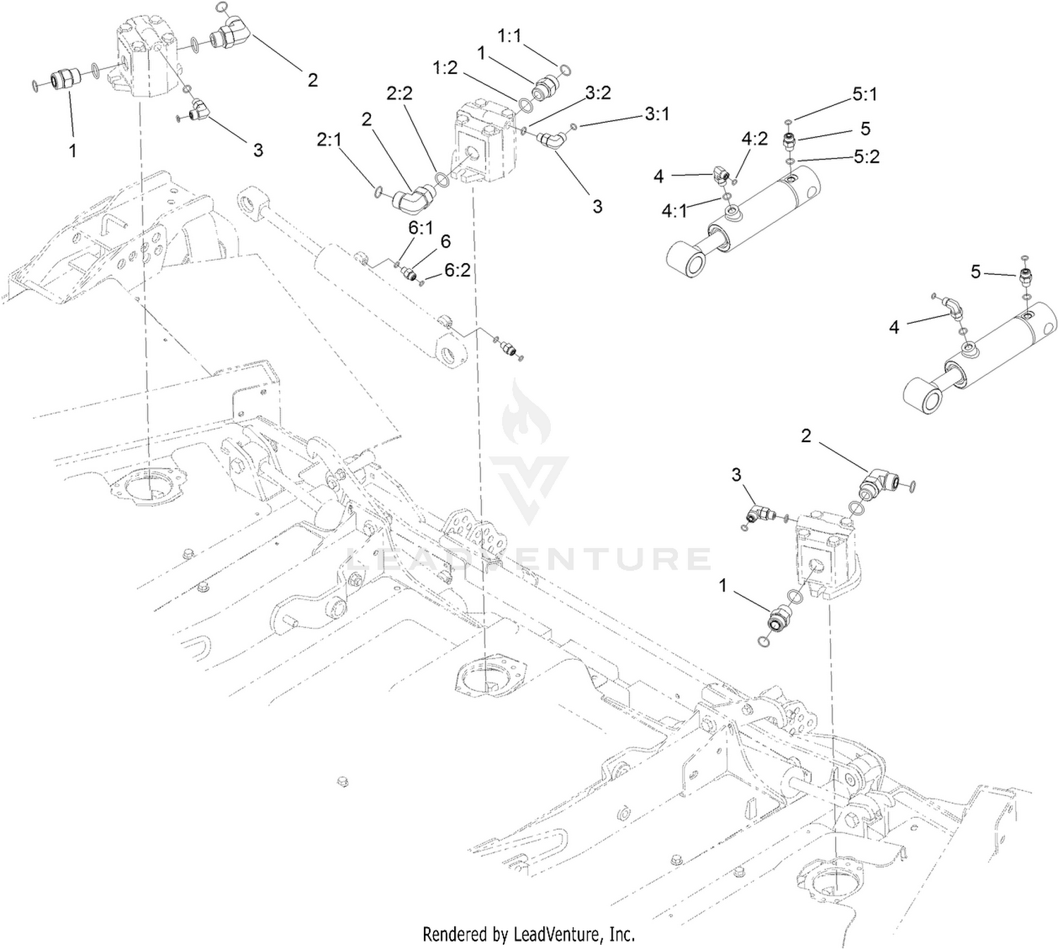 Front Deck Hydraulic Fitting Assembly