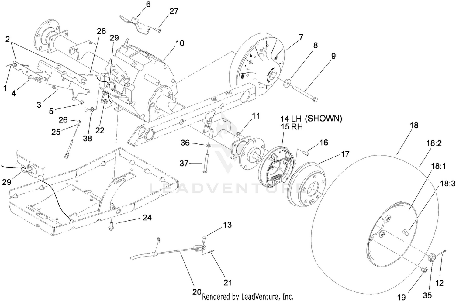 Rear Tire and Transaxle Assembly