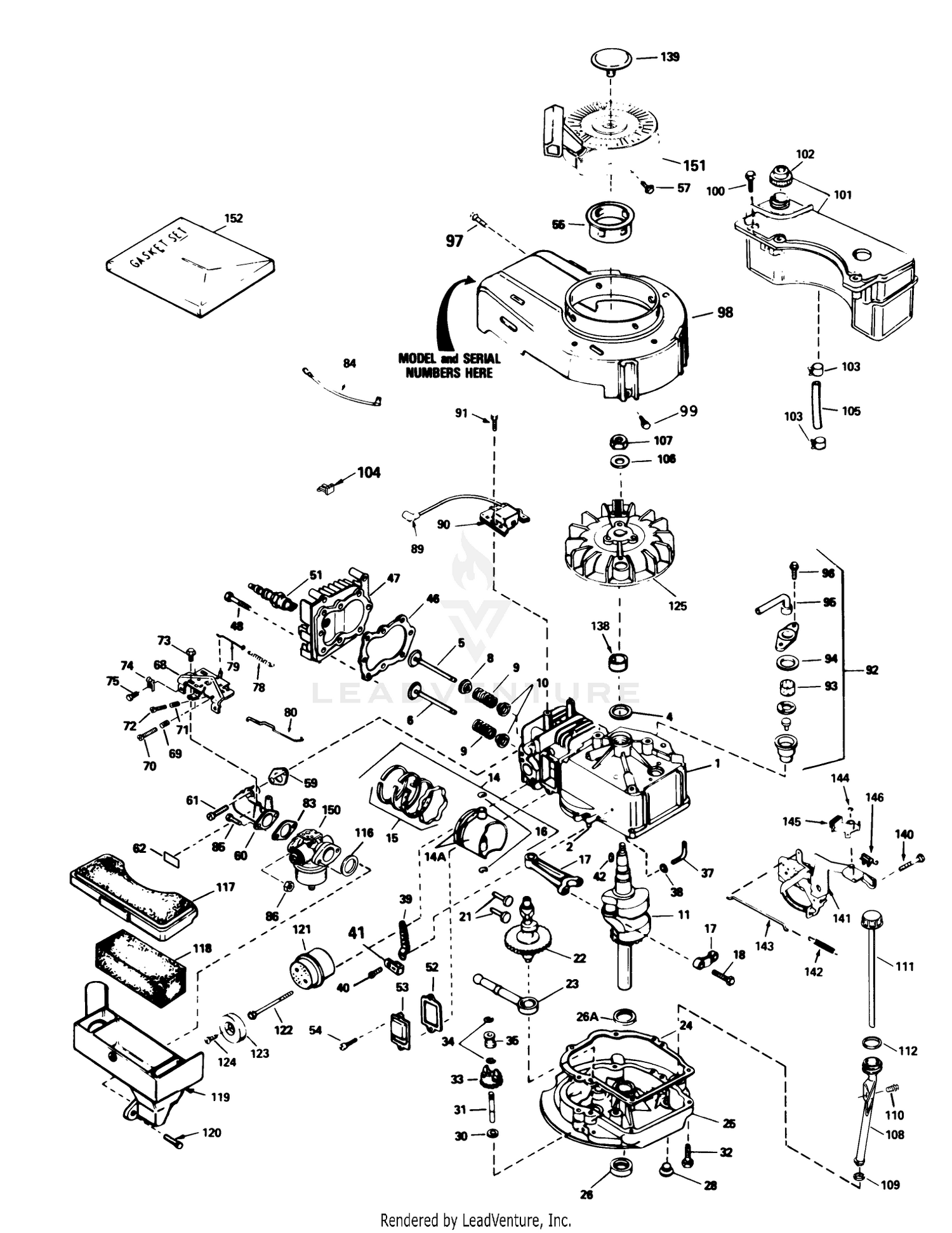 Engine Tecumseh Model Tvs100-44012b