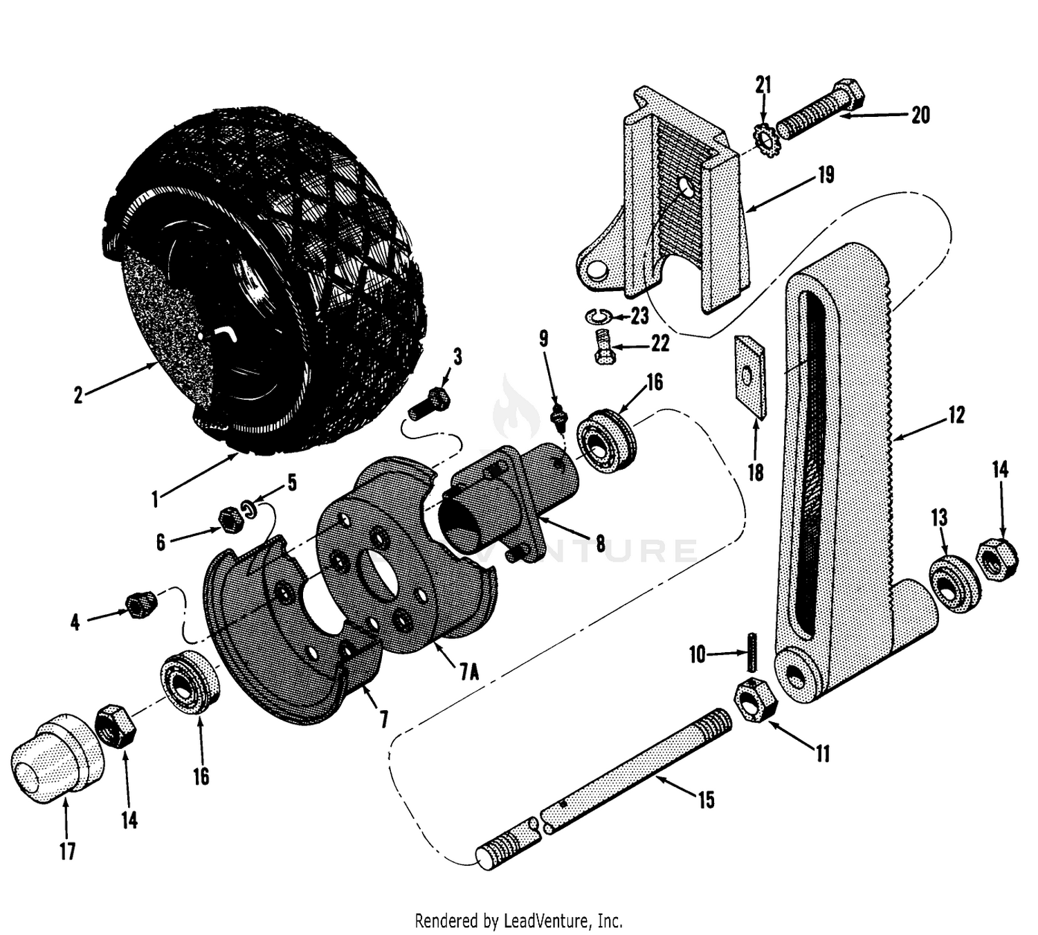 Rear Support And Gauge Wheel Assembly No. 01423