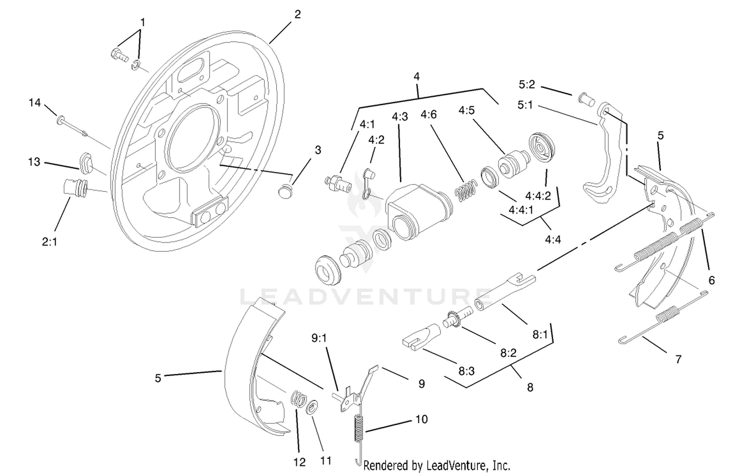 4 Wheel Drive LH Front Brake Assembly No. 87-9180  (only on: 07218)