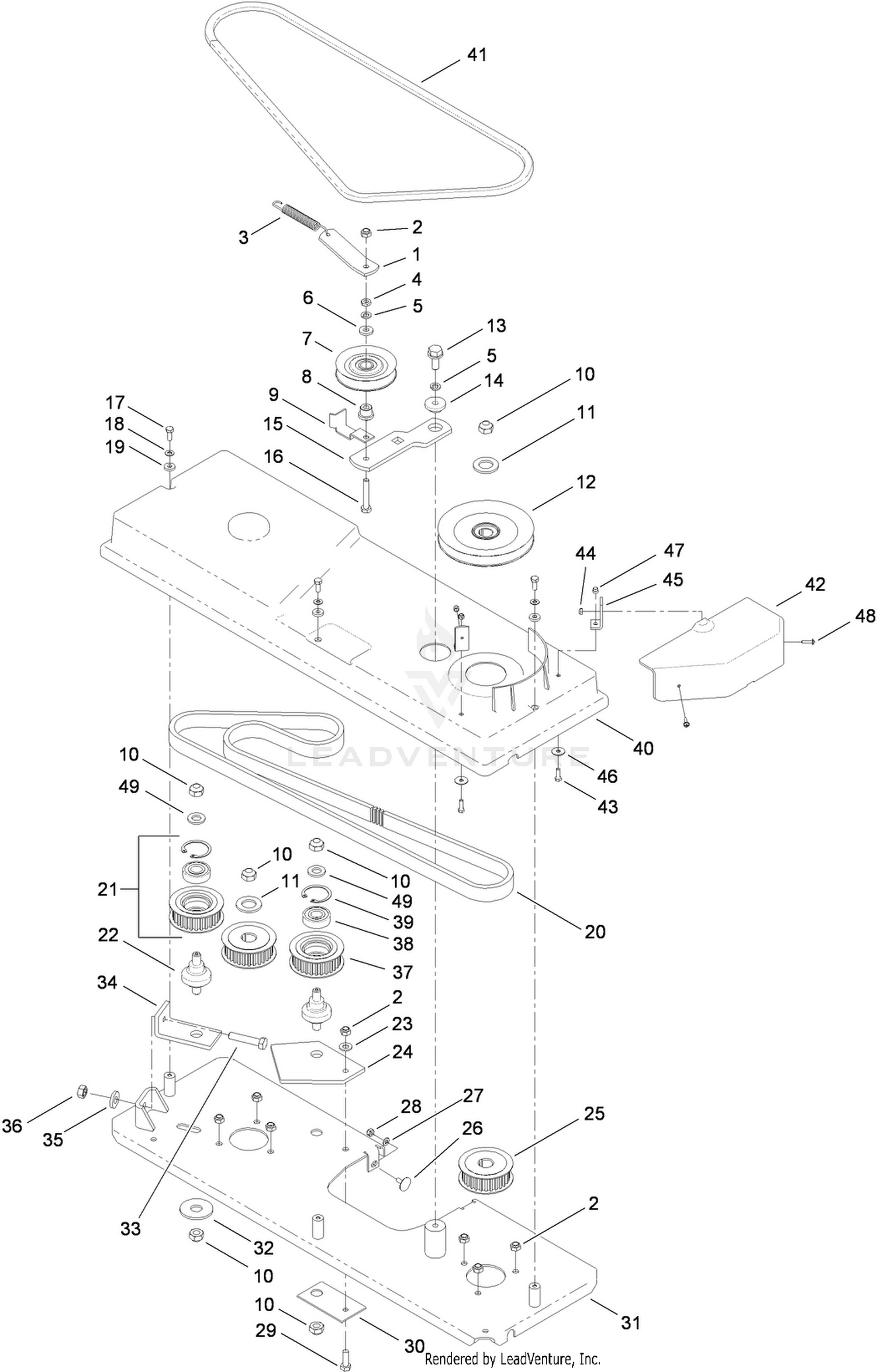Cutting Pan and Drive System Assembly