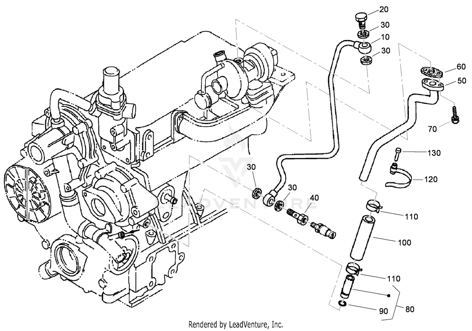 Turbo Charger Oil Pipe Assembly