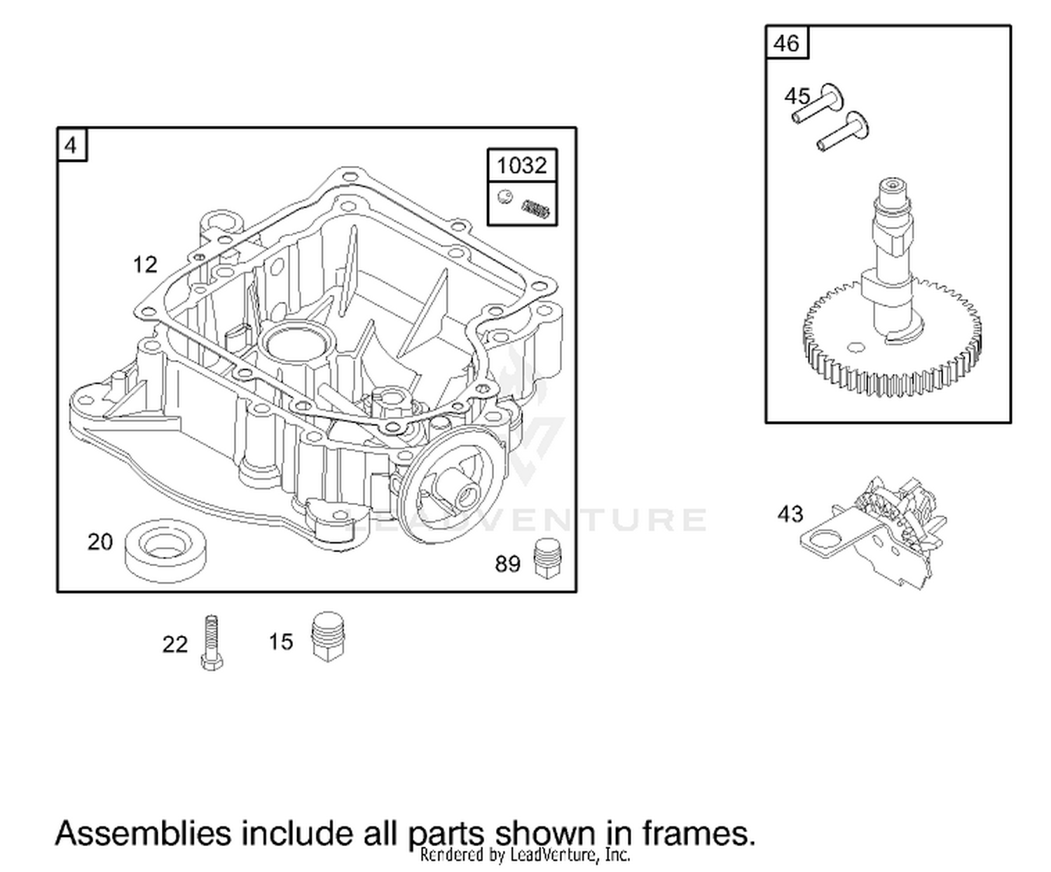 Crankcase Assembly Briggs and Stratton Model 31F777-0123-E1