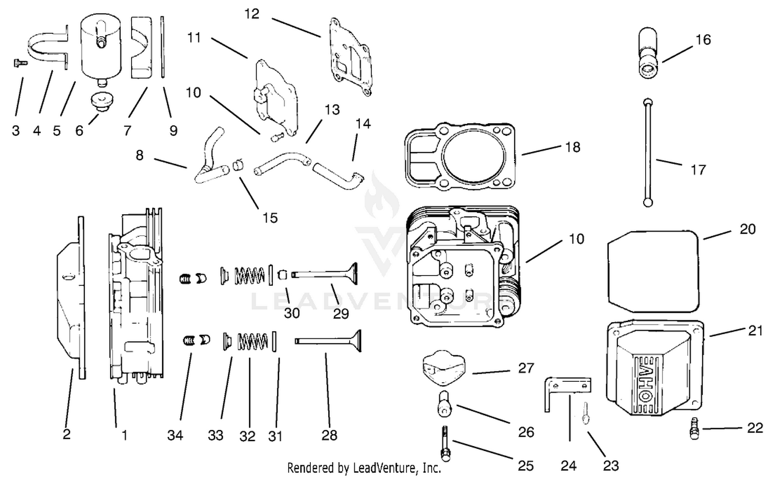 Head/valve/breather