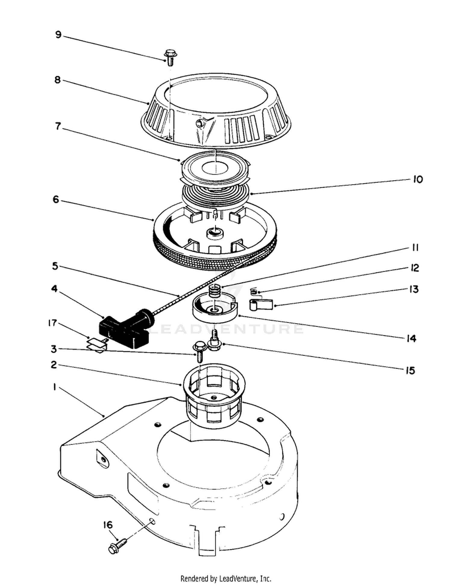 Recoil Assembly (engine Model No. 47pl0-2)