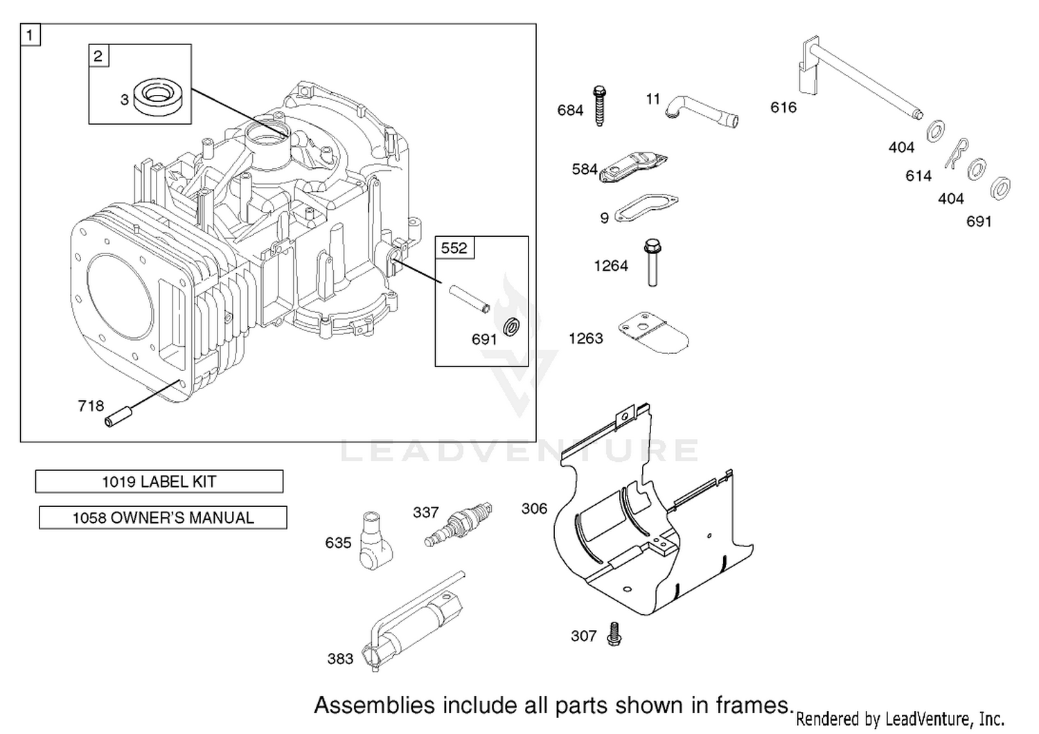 Cylinder Assembly Briggs and Stratton Model 286H77-0121-E1